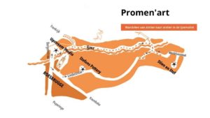 Promenart wandeling tussen drie ateliers