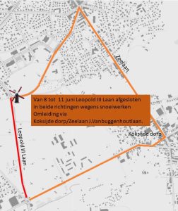 Wegenwerken Leopold 3 laan koksijde