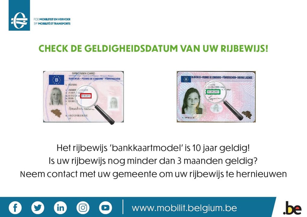 Geldigheidsdatum van uw rijbewijs