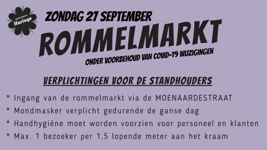 Rommelmarkt Haringe 27 september 2020
