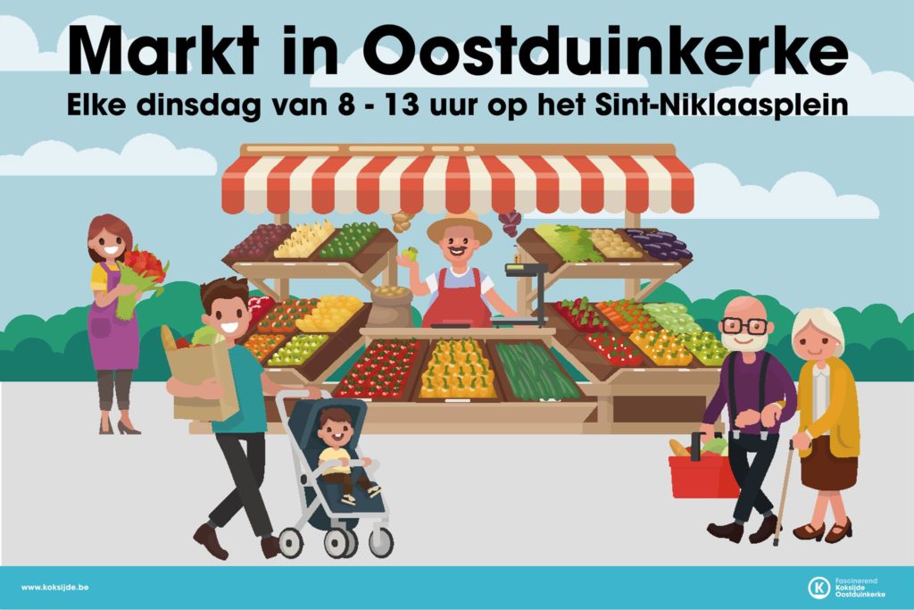 Verlenging dinsdagmarkt Oostduinkerke St. Niklaasplein