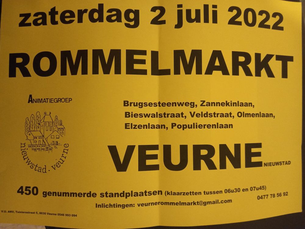 Rommelmarkt Nieuwstad Veurne 2juli 2022